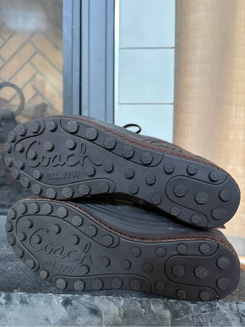Coach Brown Signature Pattern Lace-Up Winter Boots